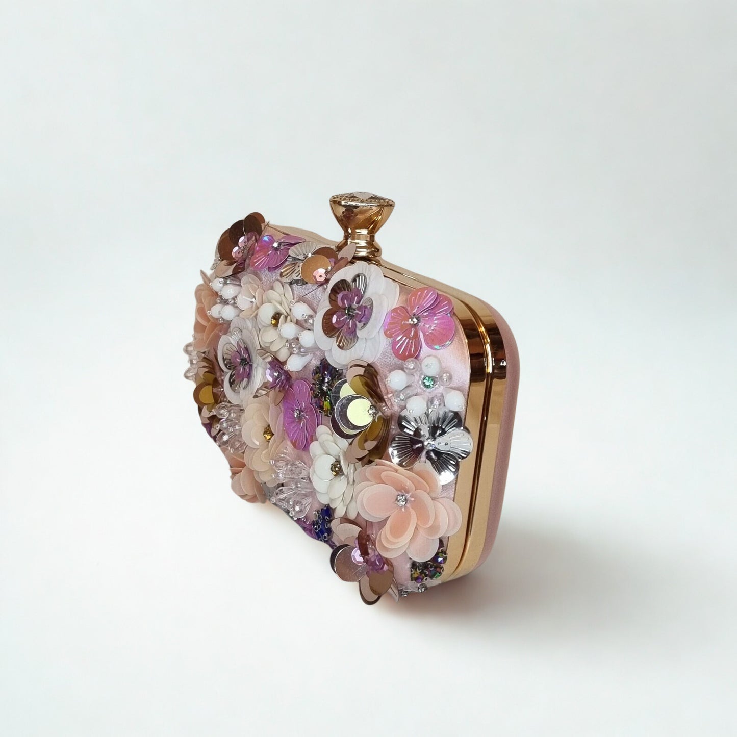 Florals and Crystals Embellished Clutch