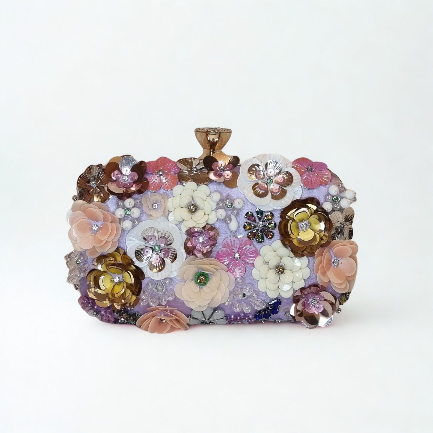 Florals and Crystals Embellished Clutch