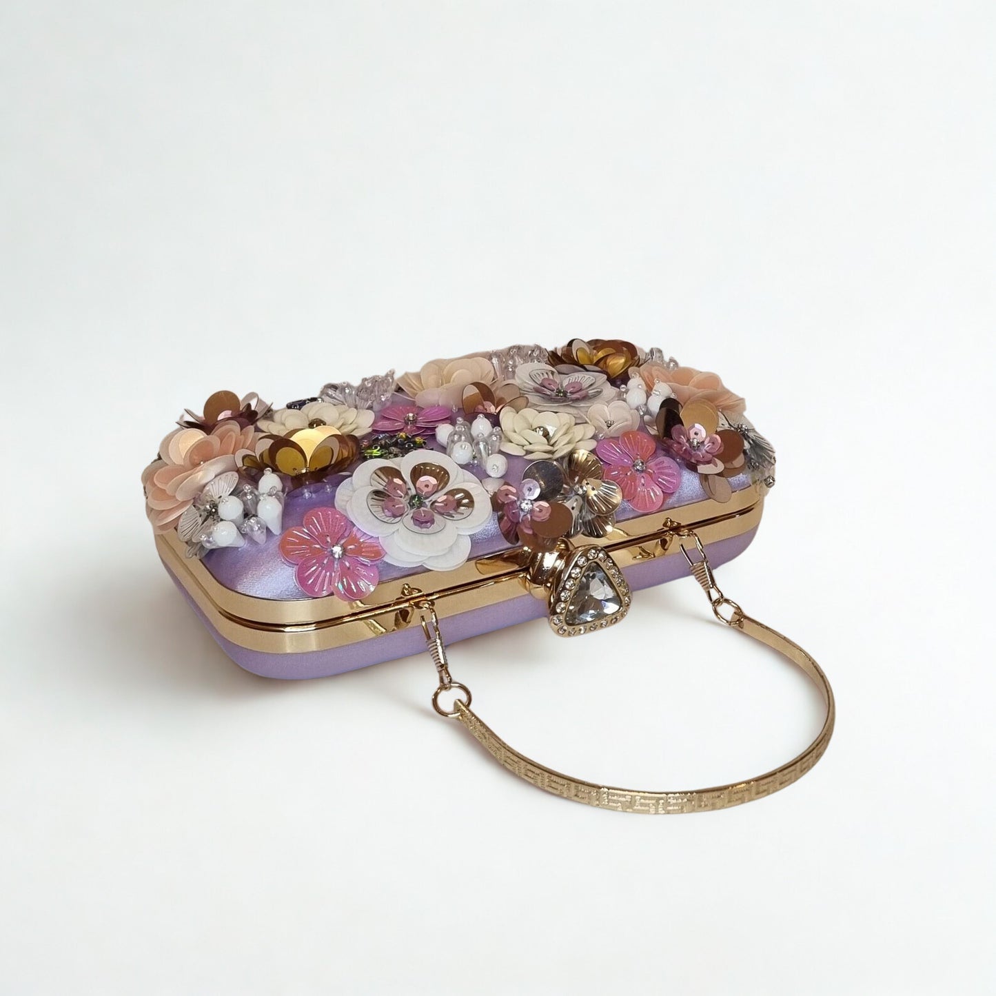 Florals and Crystals Embellished Clutch