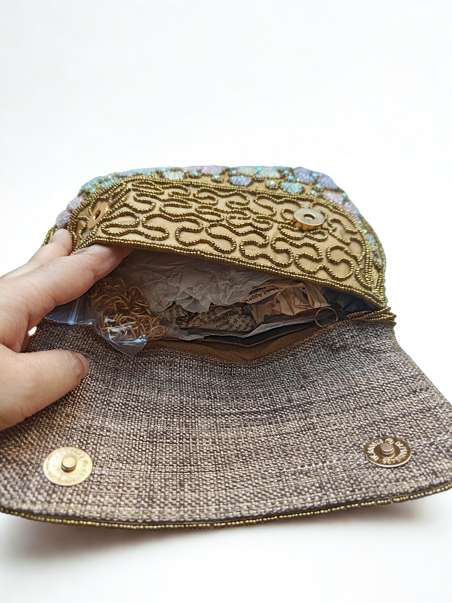 Antique Gold and Pastel Handbag | Rare