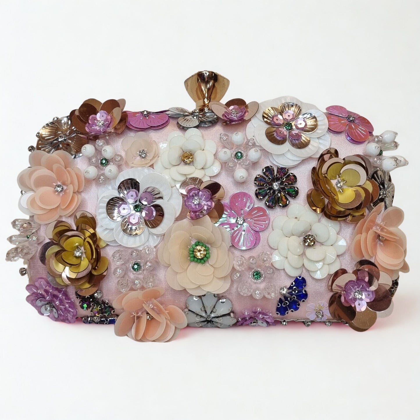 Florals and Crystals Embellished Clutch