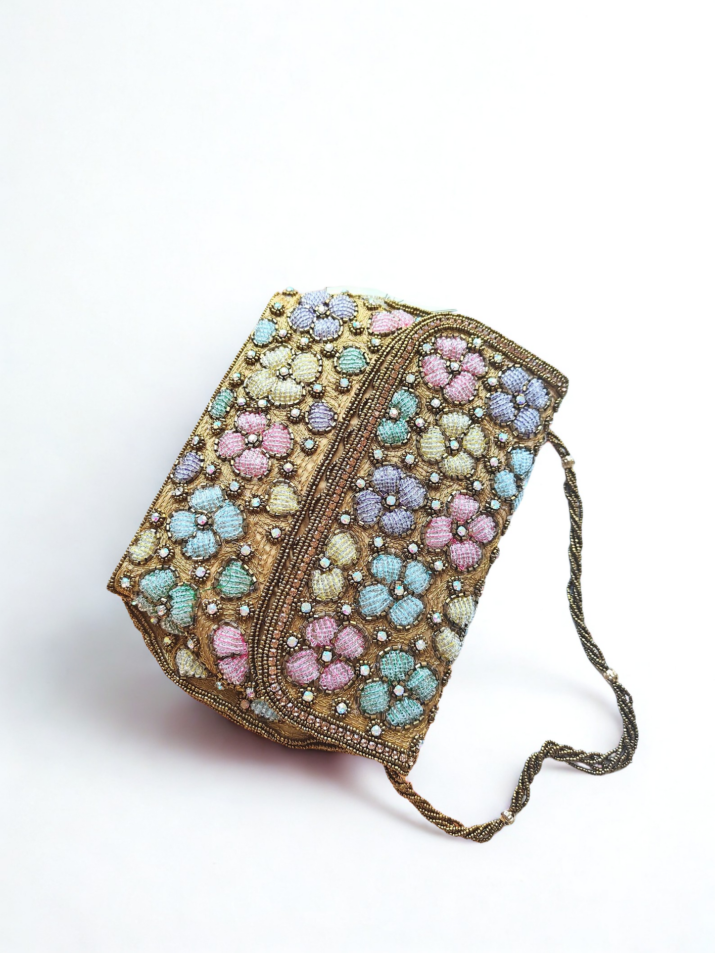 Antique Gold and Pastel Handbag | Rare