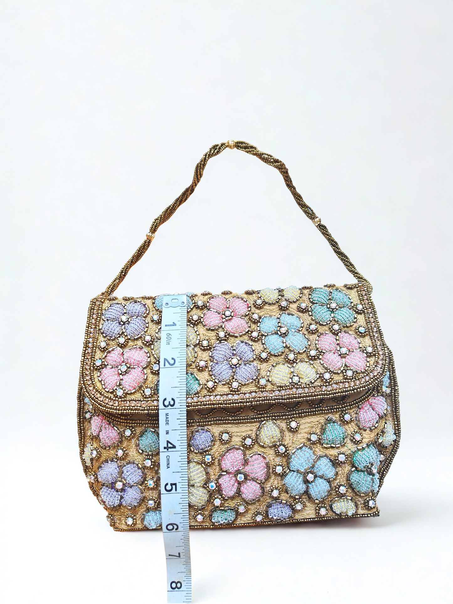 Antique Gold and Pastel Handbag | Rare