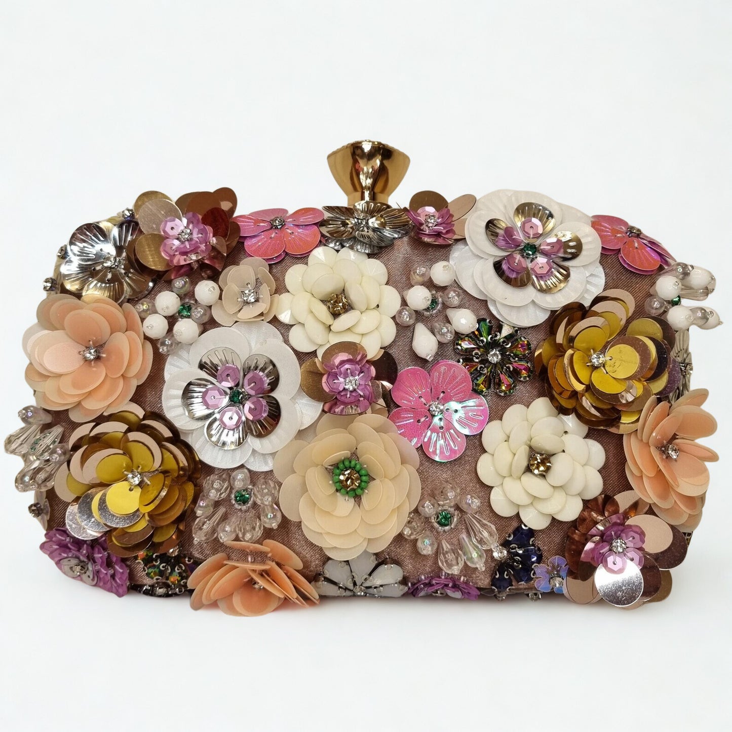 Florals and Crystals Embellished Clutch
