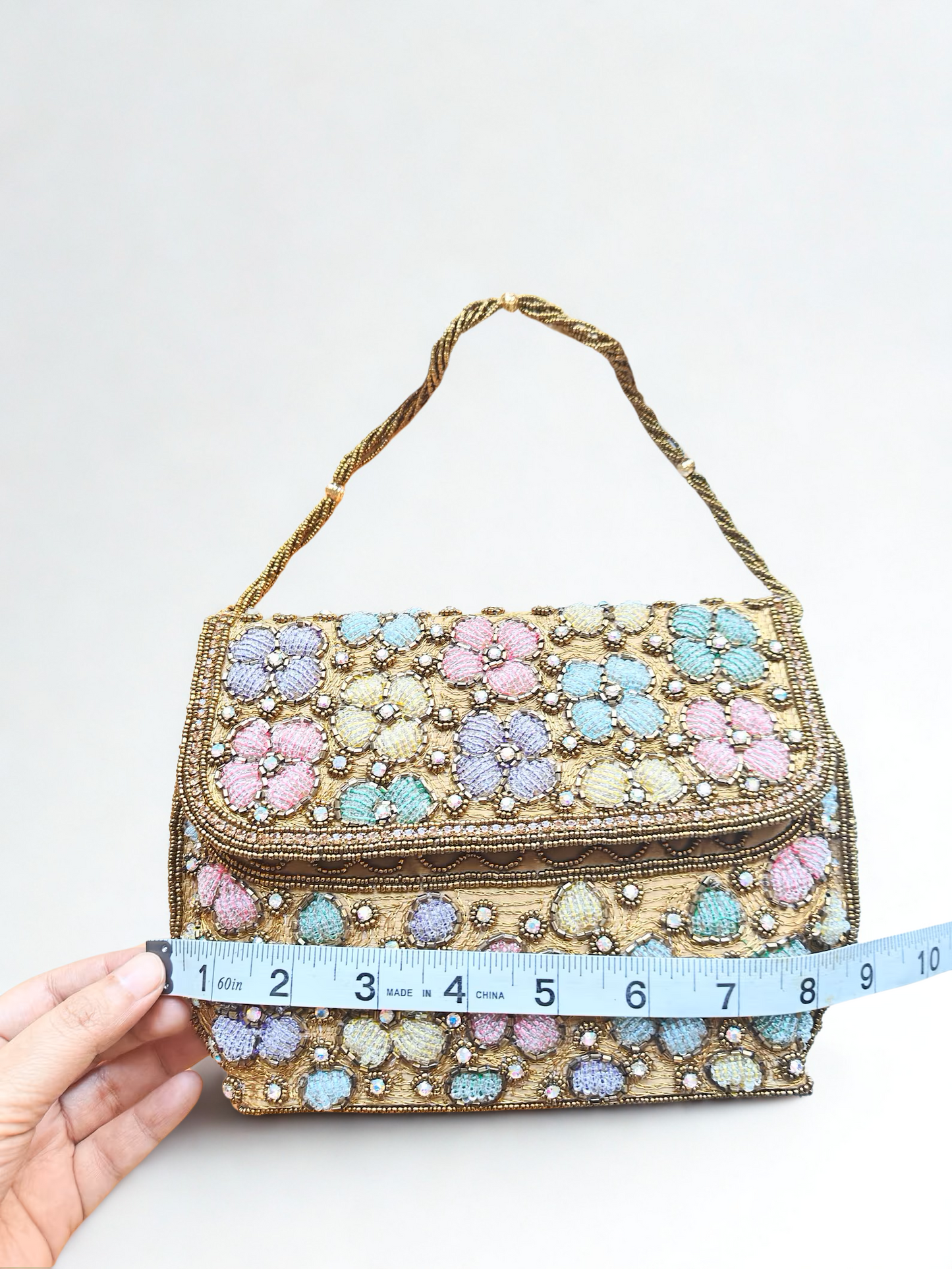 Antique Gold and Pastel Handbag | Rare