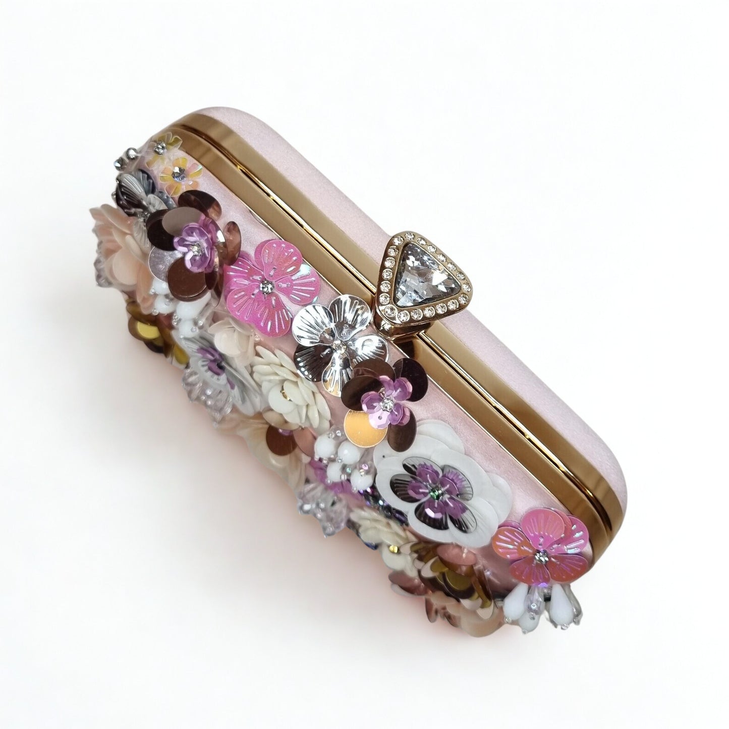 Florals and Crystals Embellished Clutch