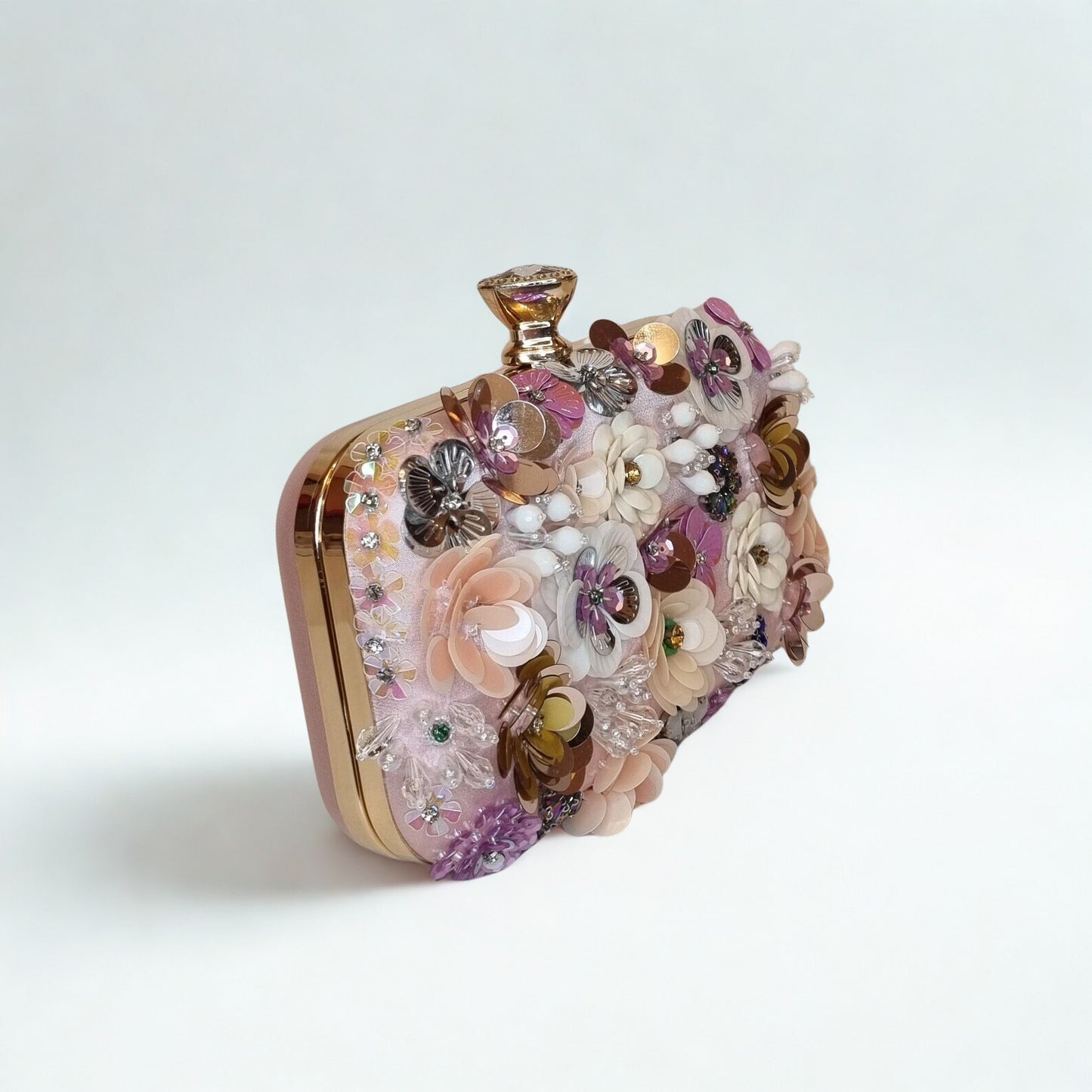 Florals and Crystals Embellished Clutch