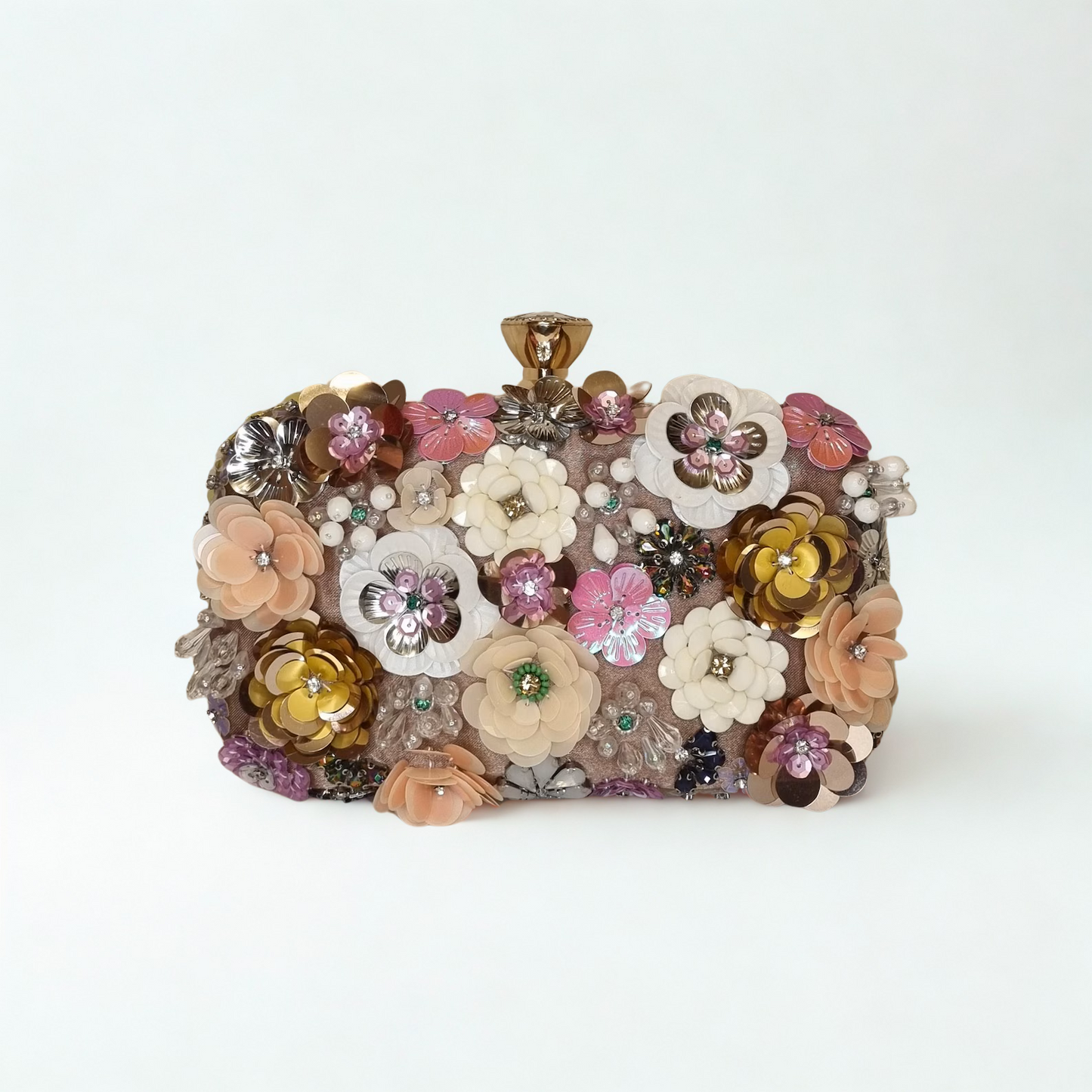 Florals and Crystals Embellished Clutch