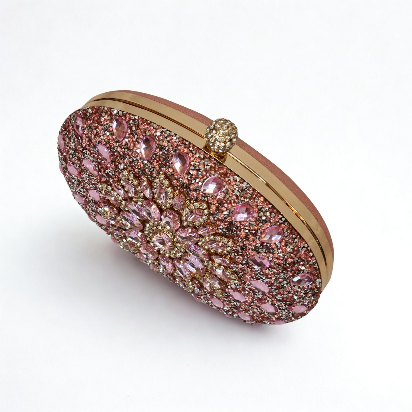 Crystal Diamonds Embellished Silver Clutch