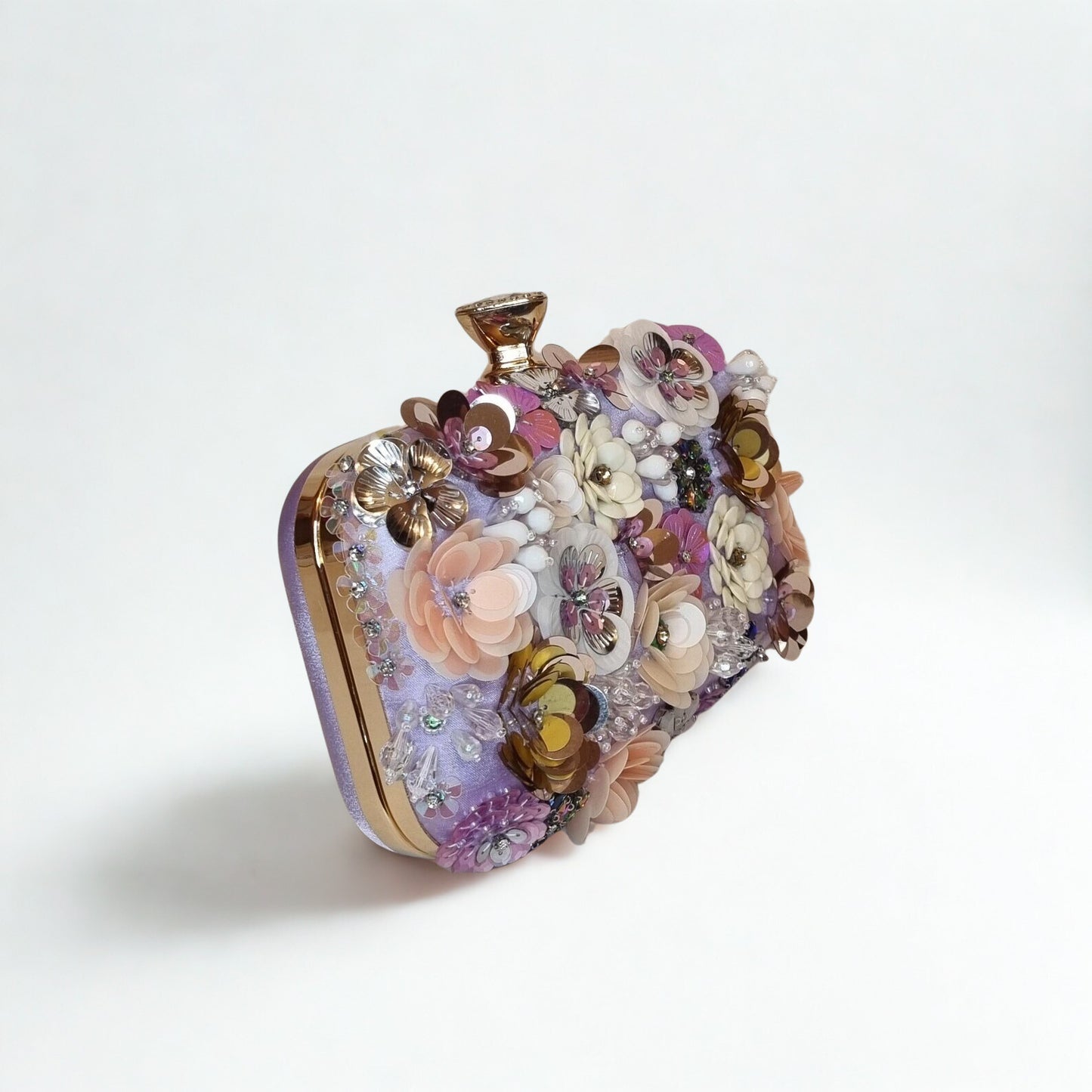 Florals and Crystals Embellished Clutch