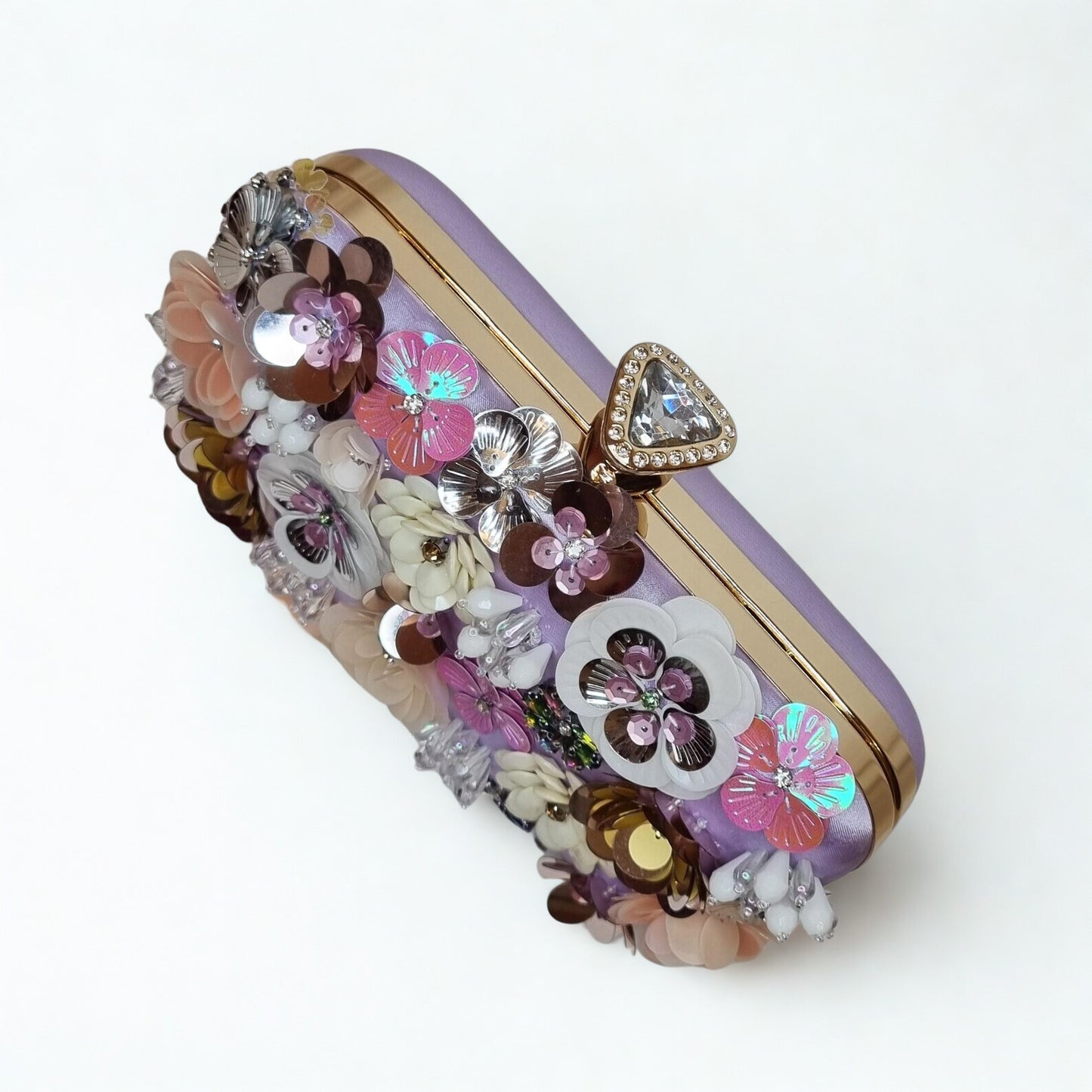 Florals and Crystals Embellished Clutch