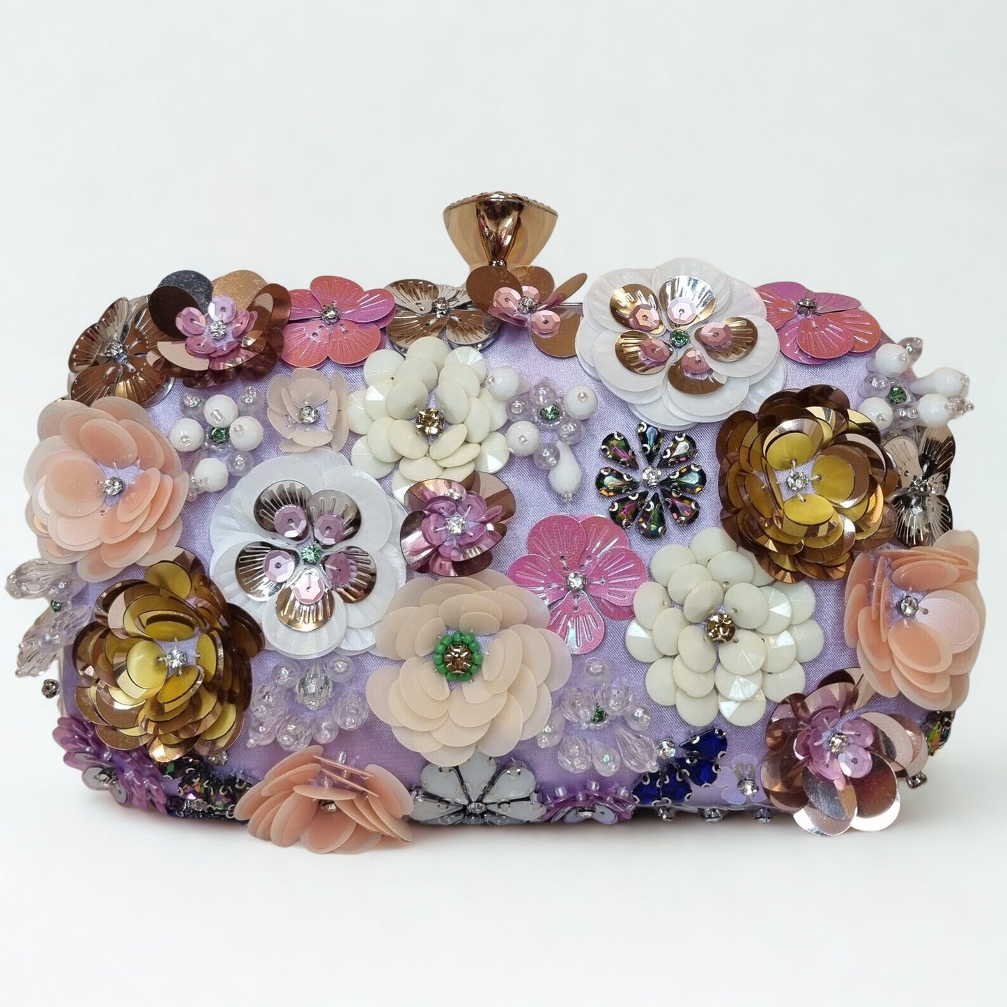 Florals and Crystals Embellished Clutch