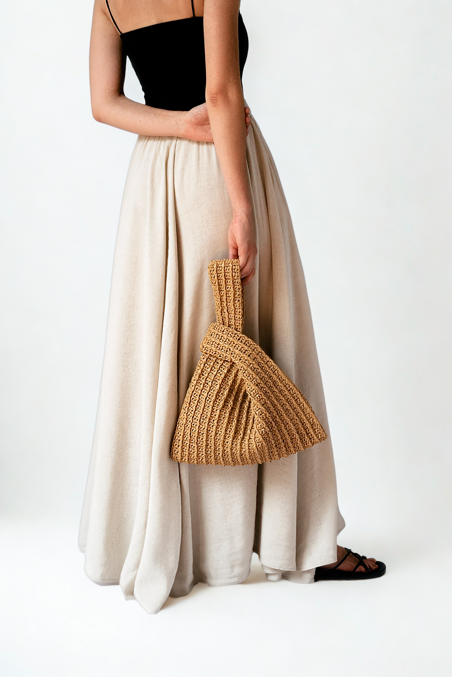 Italian Raffia Knot Bag