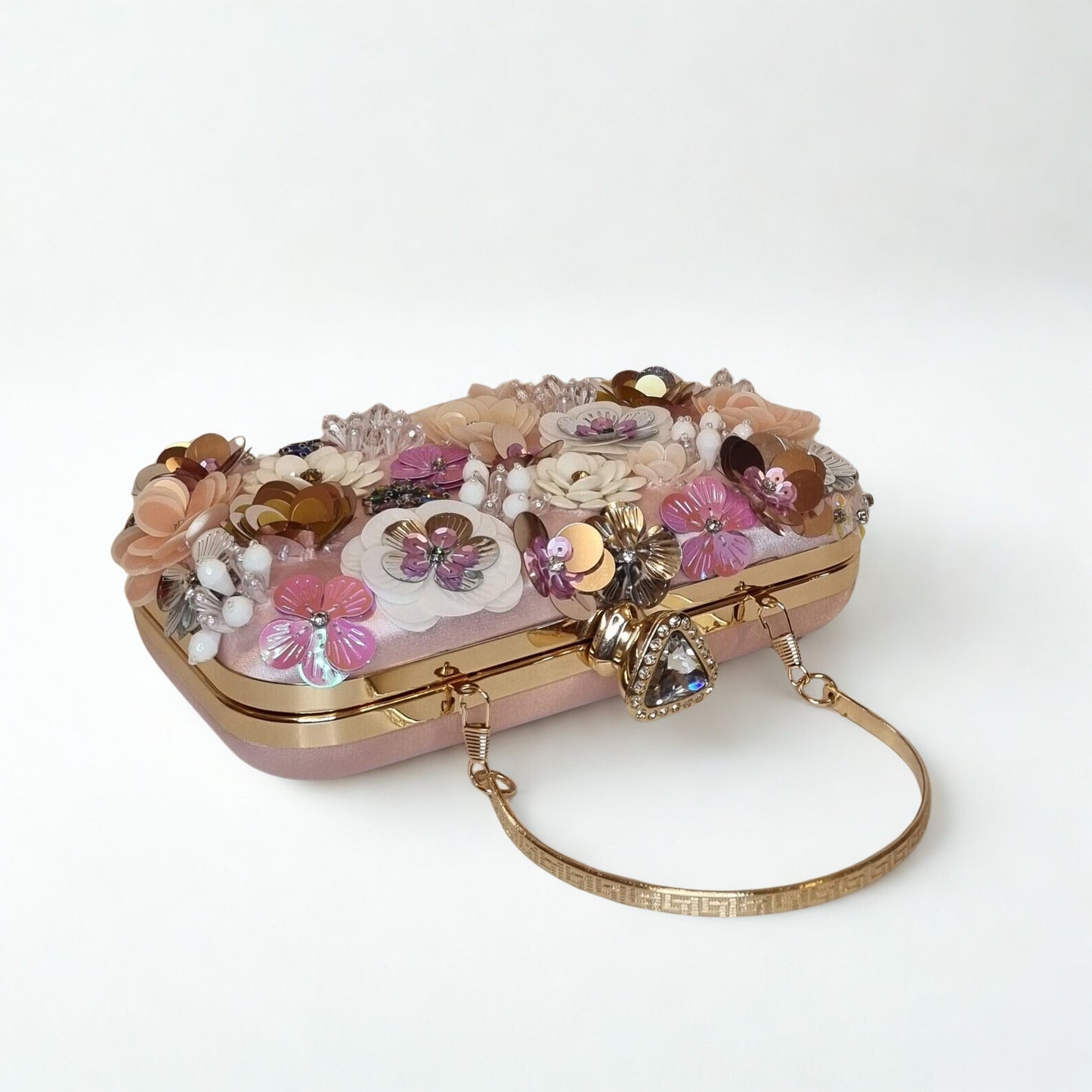 Florals and Crystals Embellished Clutch