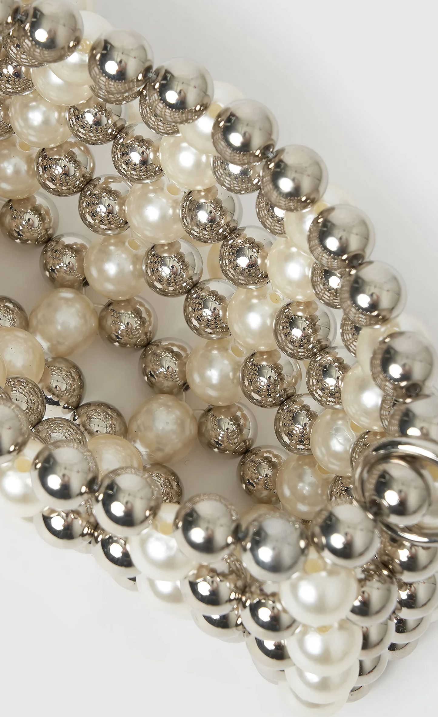 Cream & Silver Pearl Handbag | Rare