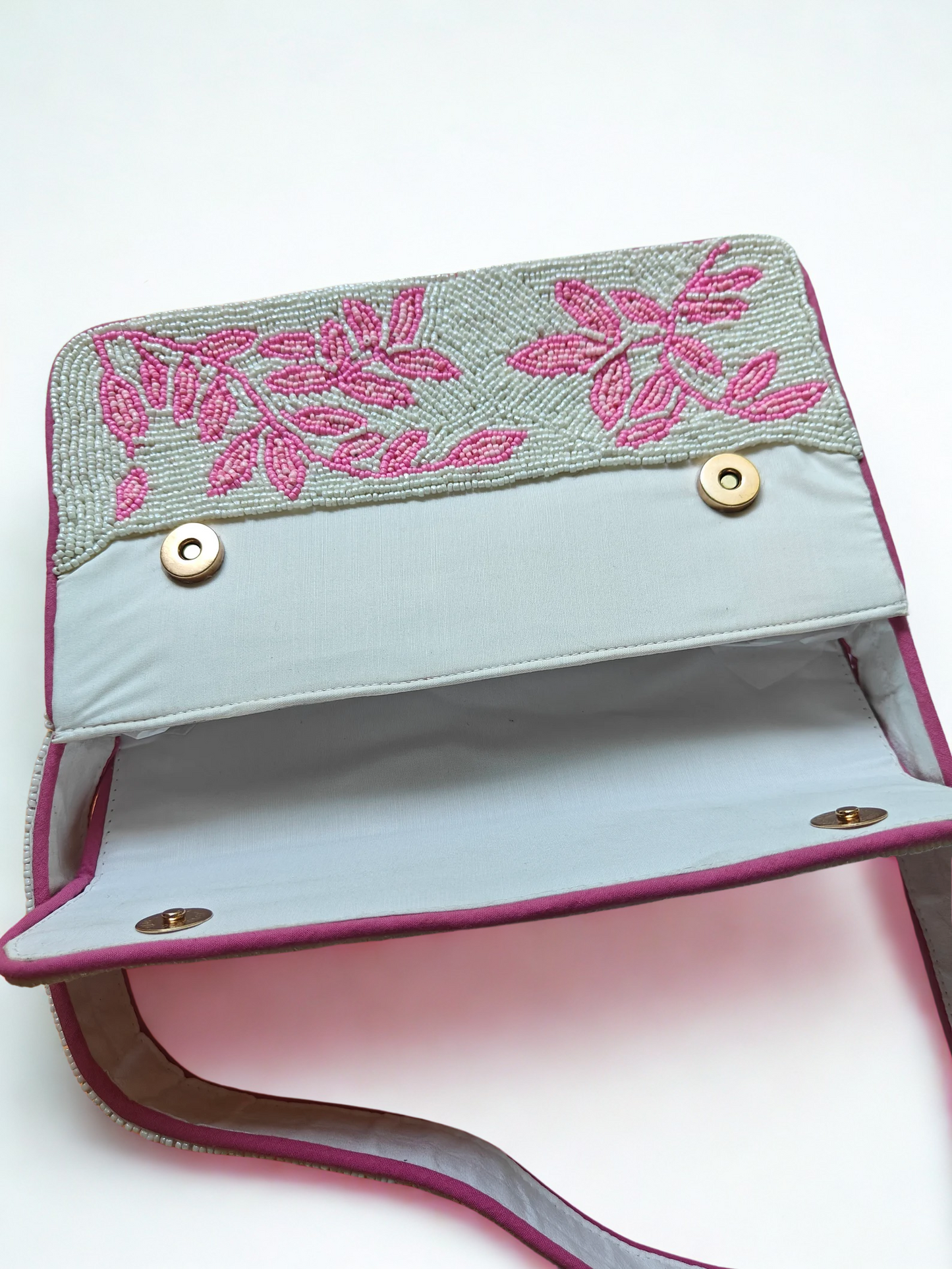 Pink Beaded Shoulder Bag