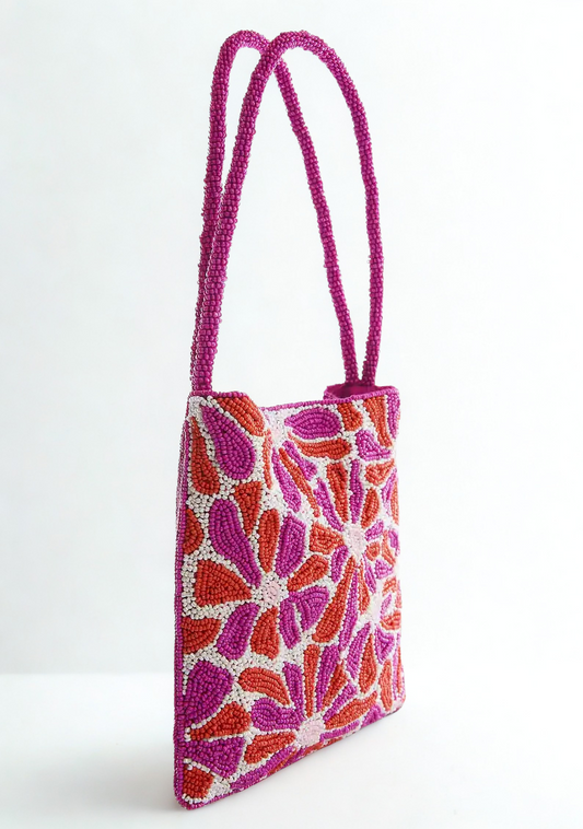 Double Side Beaded Flower Bag
