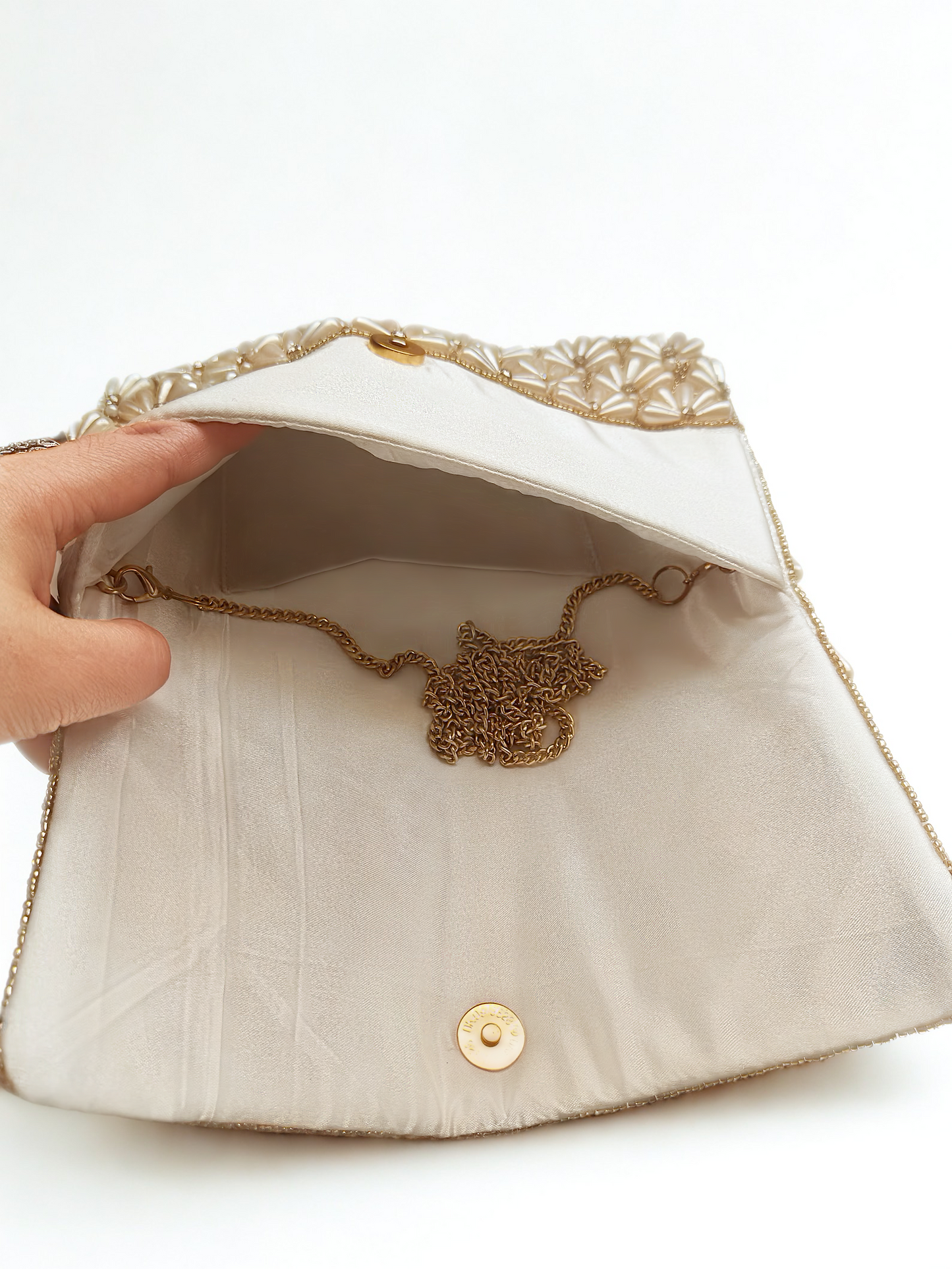 Pearl Gold Beaded Purse