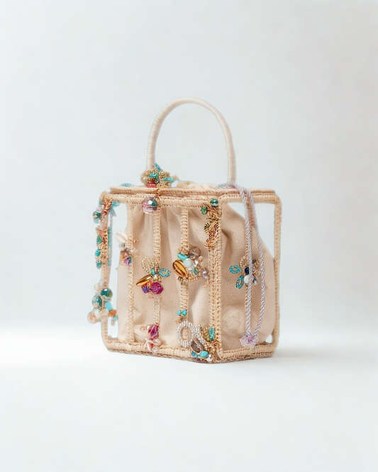 Beaded Palm Woven Bag | Rare