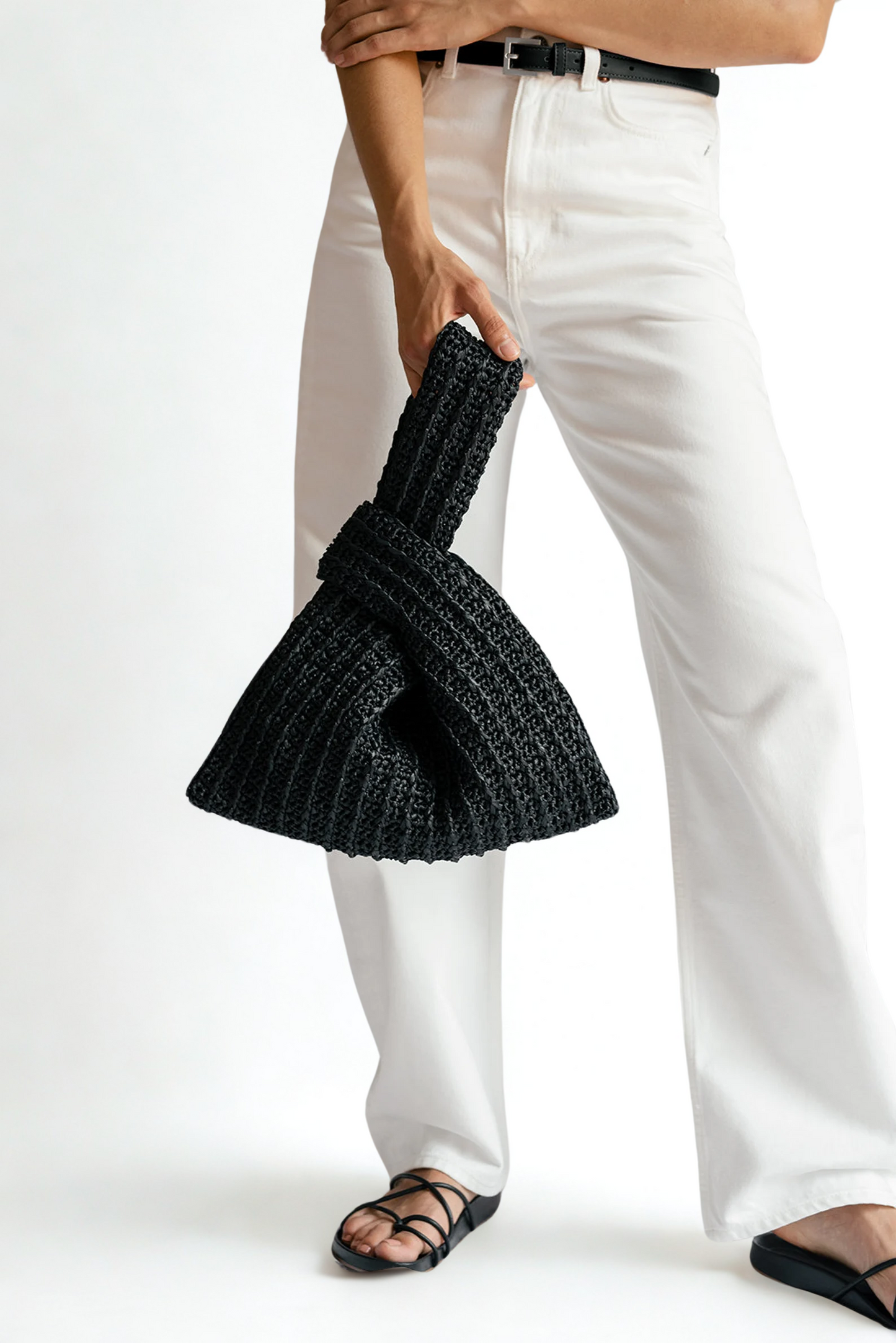 Italian Raffia Knot Bag