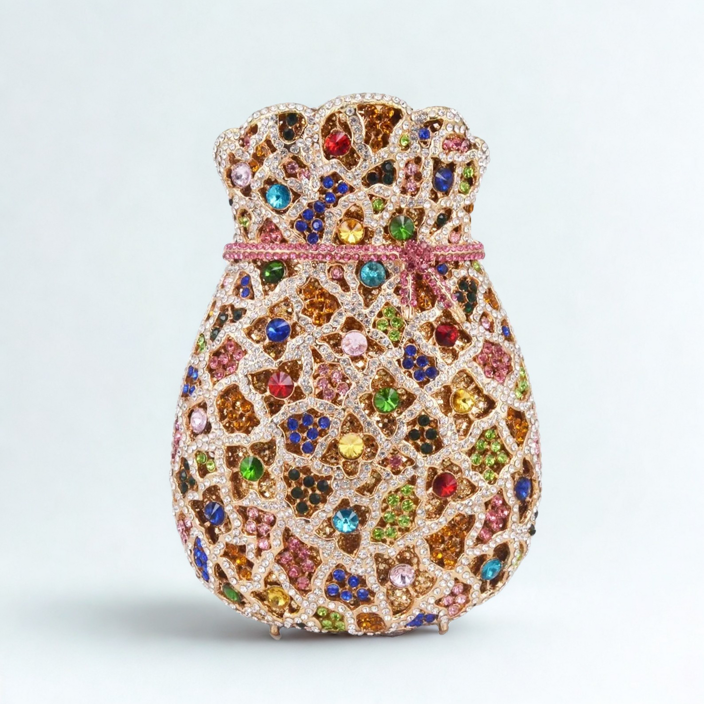 Swarovski Crystal Rhinestone Pouch-shaped Clutch