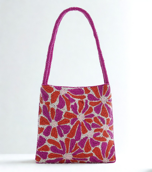 Double Side Beaded Flower Bag