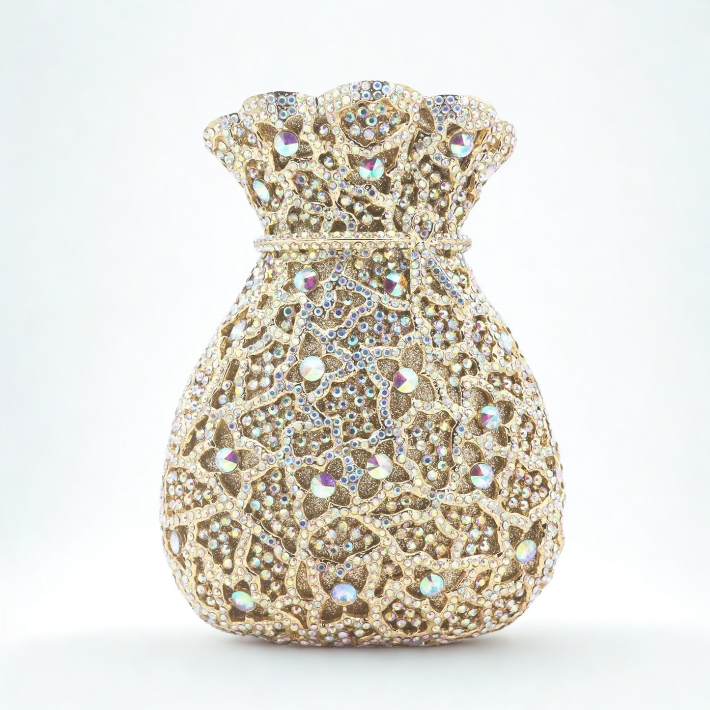 Swarovski Crystal Rhinestone Pouch-shaped Clutch