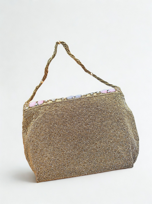 Antique Gold and Pastel Handbag | Rare