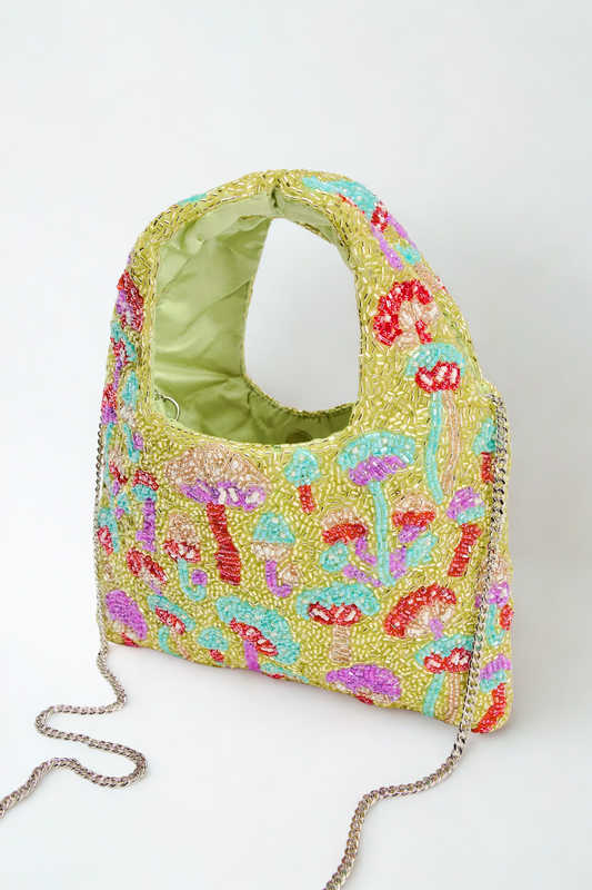 Beaded Floral Mini Bucket Bag | Rare